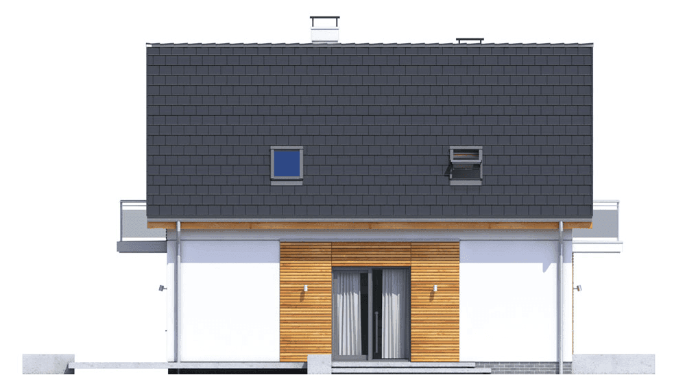 Elewacja lewa domu jednorodzinnego Baset 1