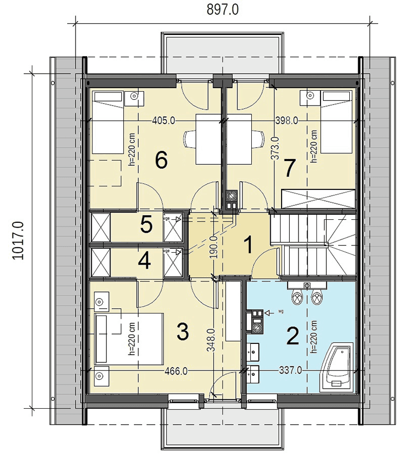 Rzut poddasza domu jednorodzinnego Baset 1