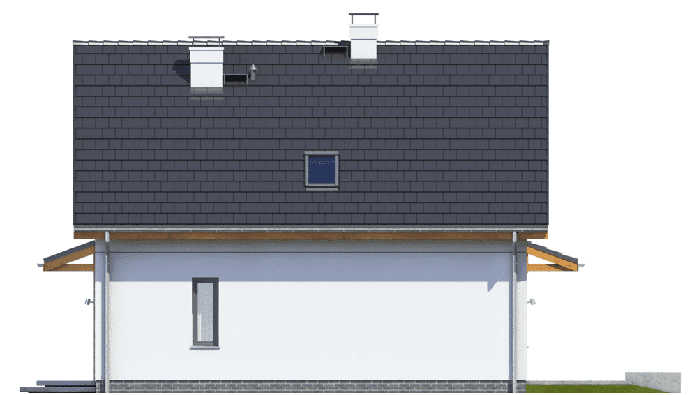 Elewacja prawa domu jednorodzinnego Baset 7