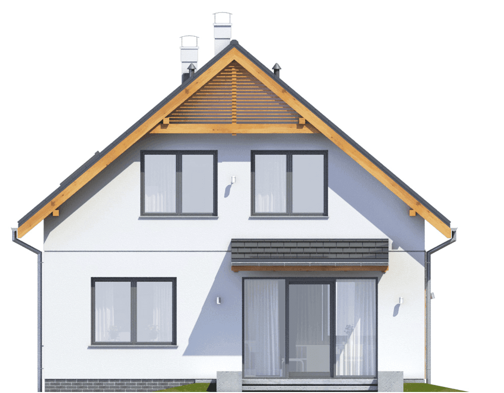 Elewacja tylna domu jednorodzinnego Baset 7