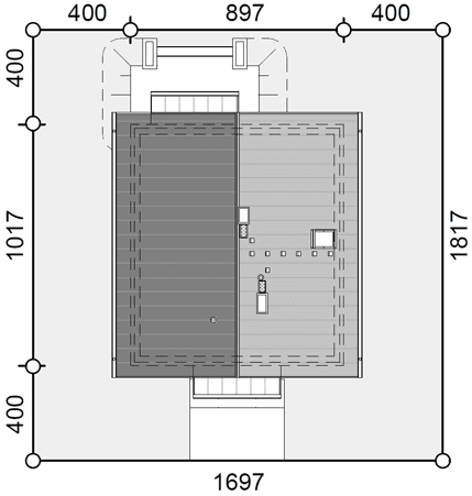 Usytuowanie budynku jednorodzinnego Baset 7 na działce