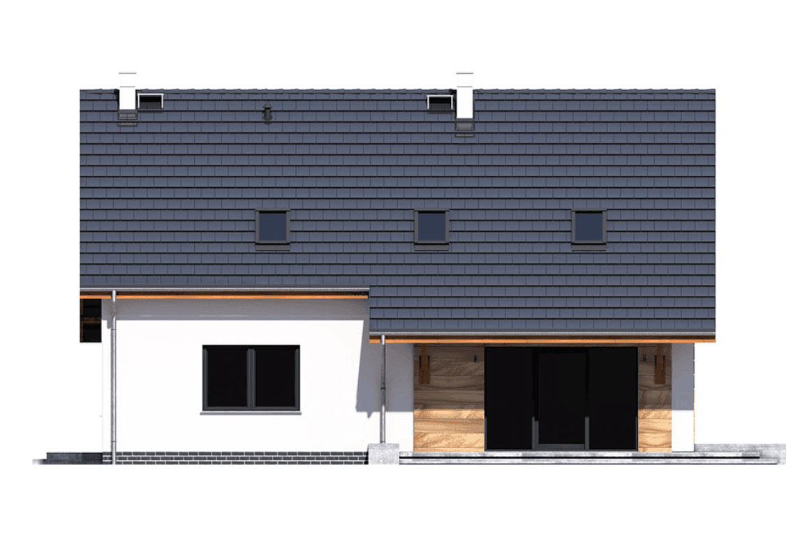 Elewacja tylna domu jednorodzinnego Bocian 4