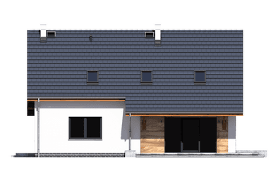 Elewacja tylna domu jednorodzinnego Bocian 4