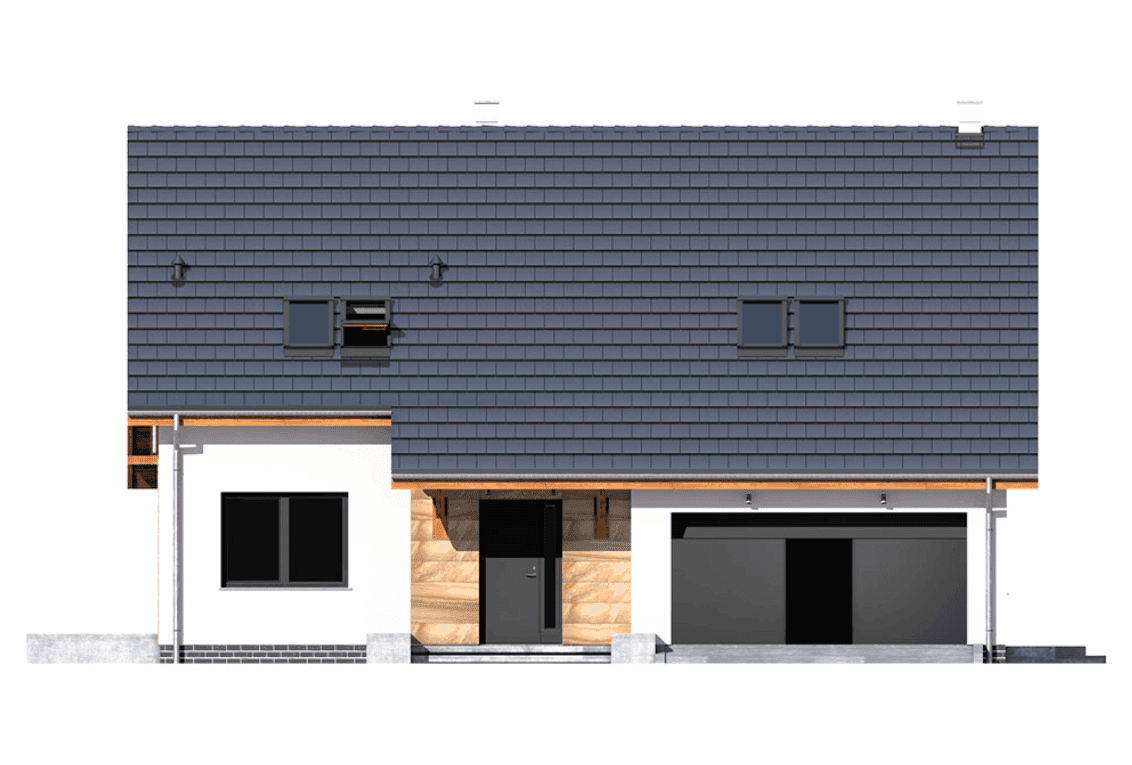 Elewacja frontowa domu jednorodzinnego Bocian 4