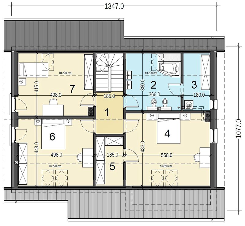 Rzut poddasza domu jednorodzinnego Bocian 4