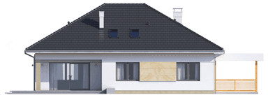 Elewacja prawa domu jednorodzinnego Heros 4