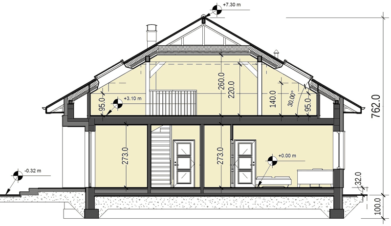 Rzut domu jednorodzinnego Heros 4