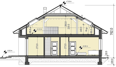 Rzut domu jednorodzinnego Heros 4