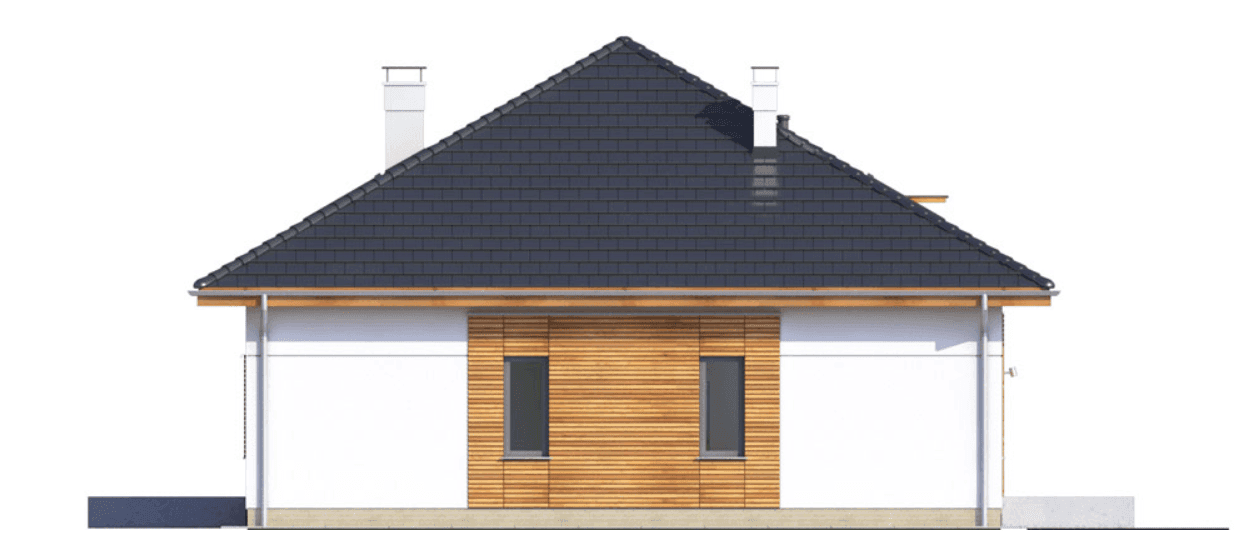 Elewacja tylna domu jednorodzinnego Heros bez garażu