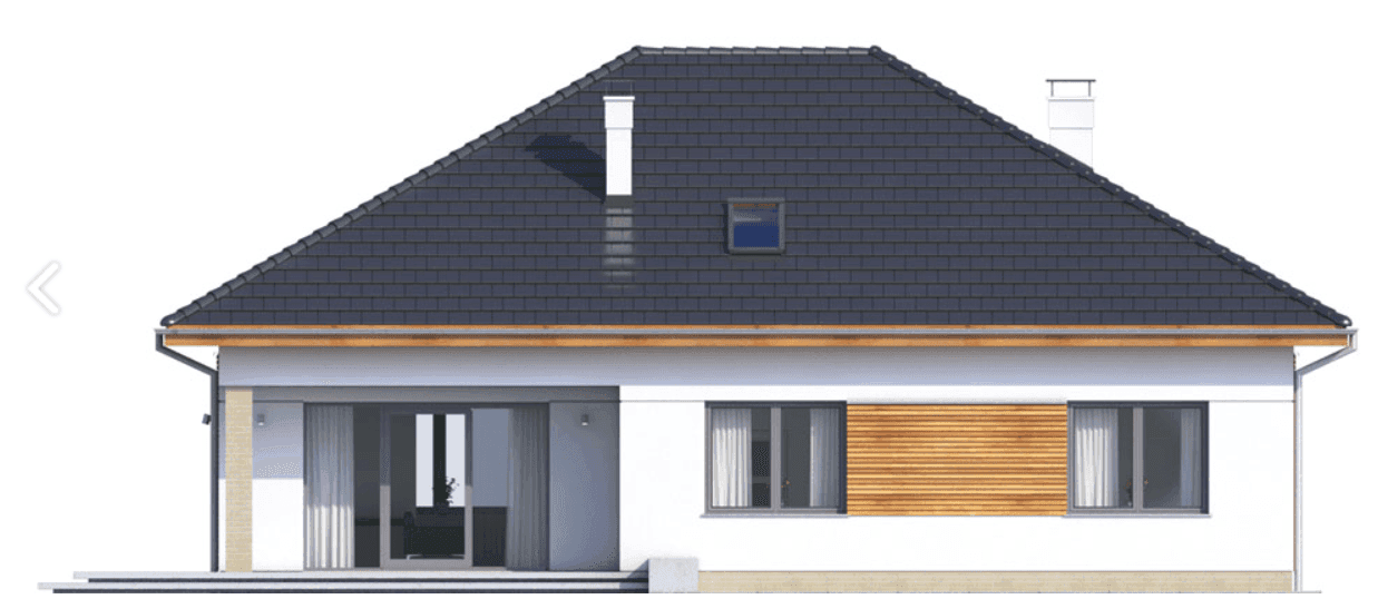 Elewacja prawa domu jednorodzinnego Heros bez garażu