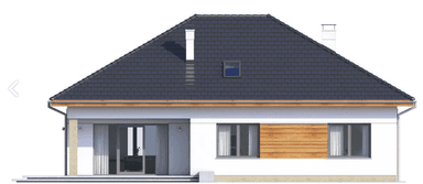 Elewacja prawa domu jednorodzinnego Heros bez garażu
