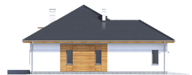 Elewacja tylna domu jednorodzinnego Heros z garażem 2 st.