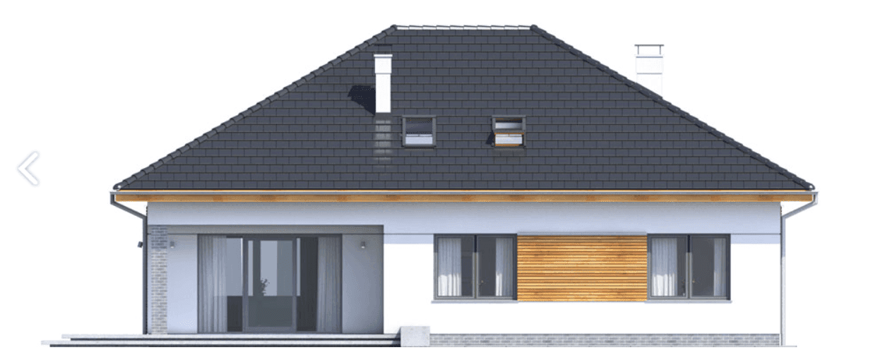 Elewacja prawa domu jednorodzinnego Heros z garażem 2 st.