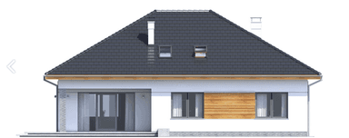 Elewacja prawa domu jednorodzinnego Heros z garażem 2 st.