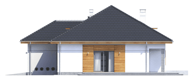 Elewacja lewa domu jednorodzinnego Heros z garażem 2 st.