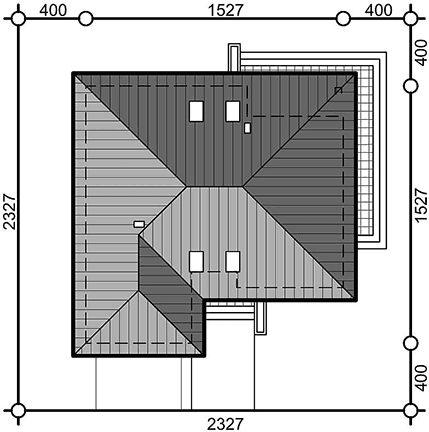 Rzut usytuowania domu jednorodzinnego Heros z garażem 2 st.