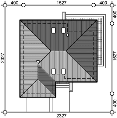 Rzut usytuowania domu jednorodzinnego Heros z garażem 2 st.