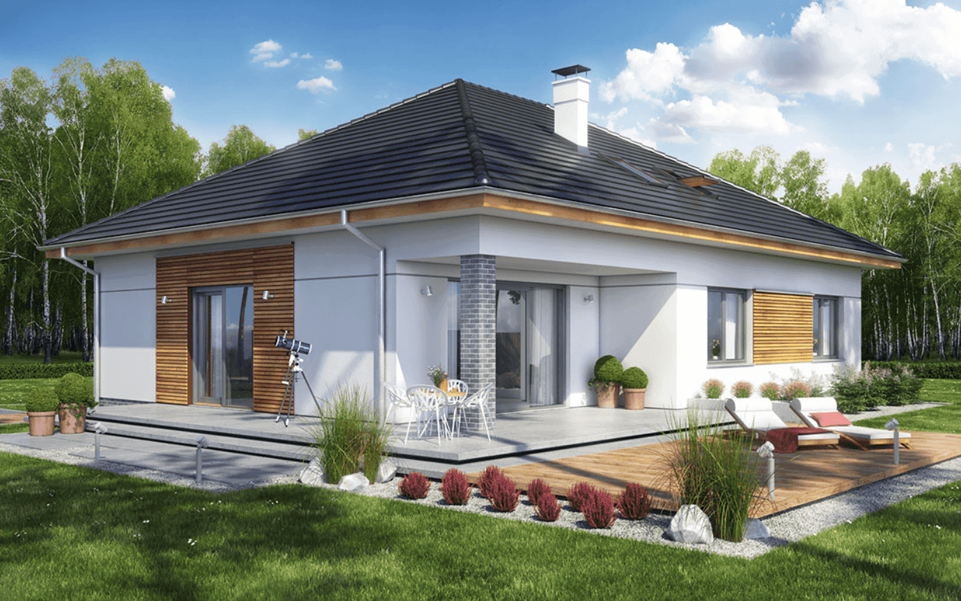 Wizualizacja domu jednorodzinnego Heros z garażem 2 st.