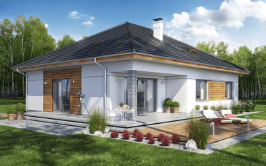 Wizualizacja domu jednorodzinnego Heros z garażem 2 st.