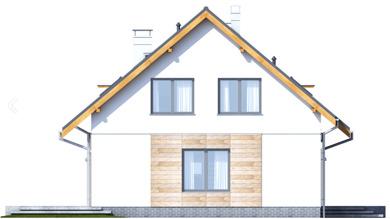 Elewacja lewa domu jednorodzinnego Jaskólka 1 z garażem