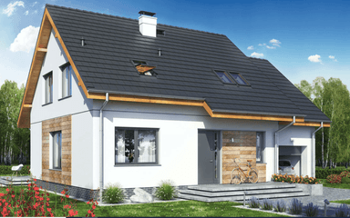 Wizualizacja domu jednorodzinnego Jaskółka 1 z garażem