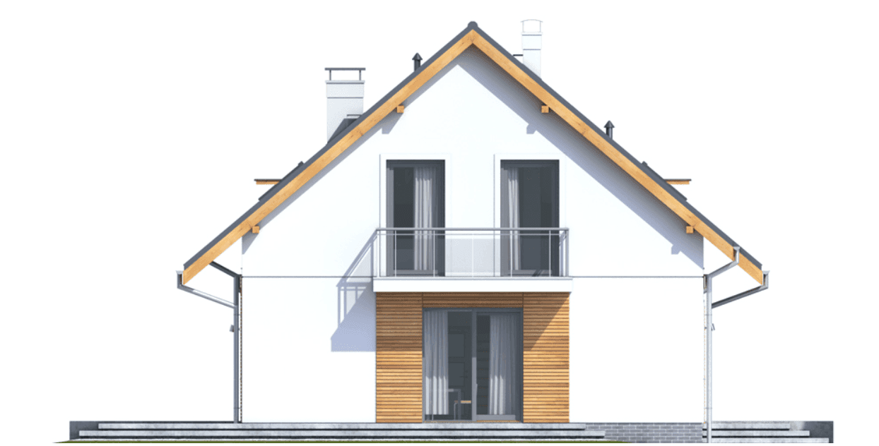 Elewacja prawa domu jednorodzinnego Jaskółka 2 z garażem