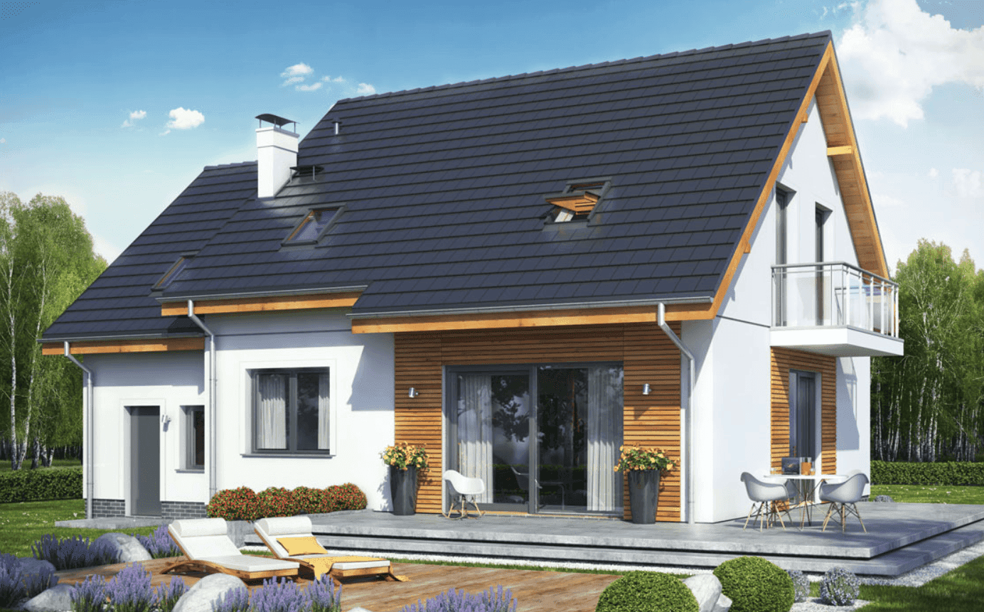 Wizualizacja domu jednorodzinnego Jaskółka 2 z garażem