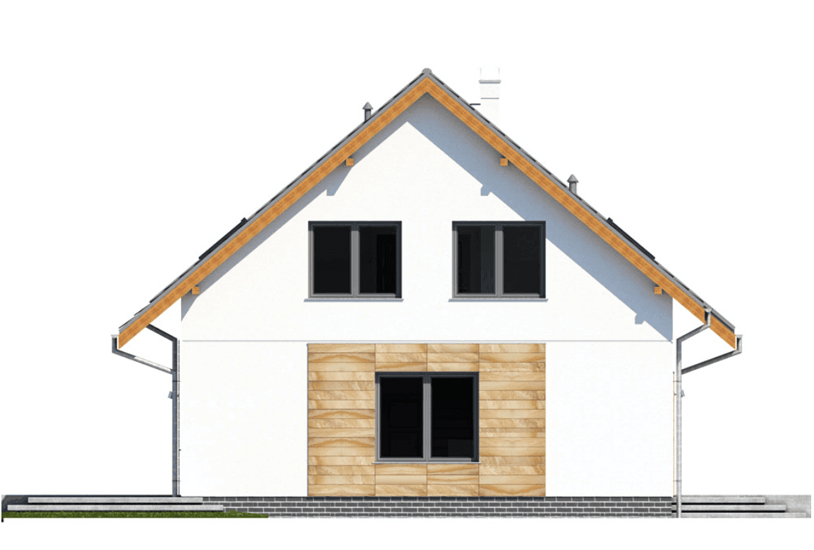 Elewacja prawa domu jednorodzinnego Jaskółka 3 bez garażu