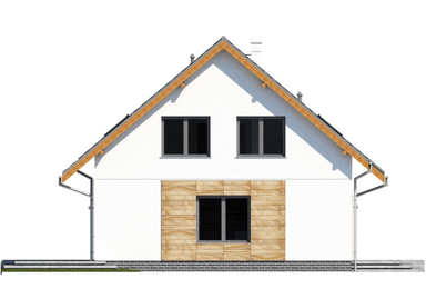 Elewacja prawa domu jednorodzinnego Jaskółka 3 bez garażu