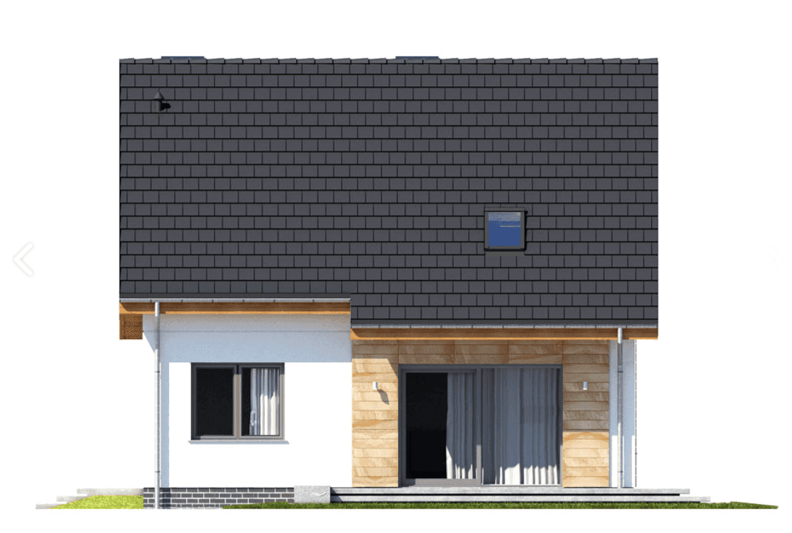 Elewacja tylna domu jednorodzinnego Jaskółka bez garażu