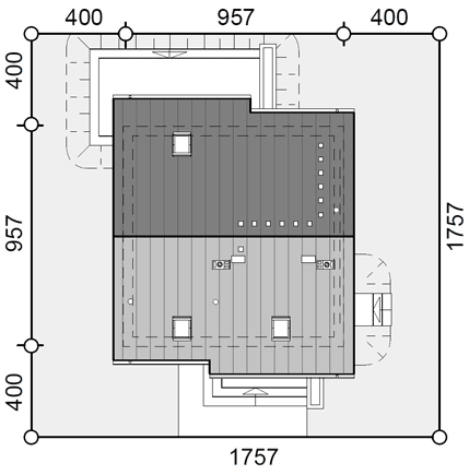 Rzut usytuowania domu jednorodzinnego Jaskółka 3 bez garażu