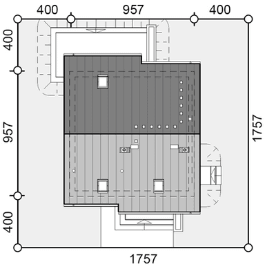 Rzut usytuowania domu jednorodzinnego Jaskółka 3 bez garażu