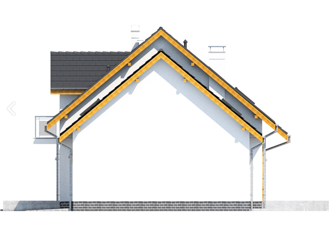 Elewacja prawa domu jednorodzinnego Jaskółka 4 z garażem