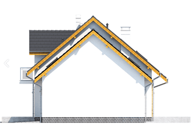 Elewacja prawa domu jednorodzinnego Jaskółka 4 z garażem