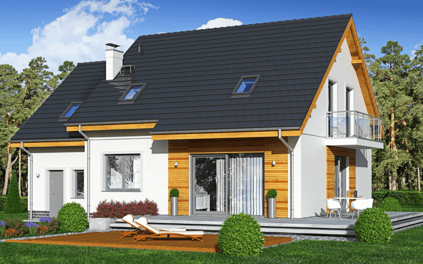 Wizualizacja domu jednorodzinnego Jaskółka 4 z garażem