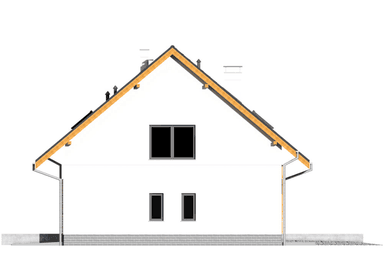 Elewacja lewa domu jednorodzinnego Jaskólka 5 z garażem