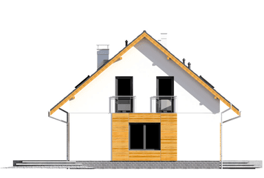 Elewacja prawa domu jednorodzinnego Jaskółka 5 z garażem