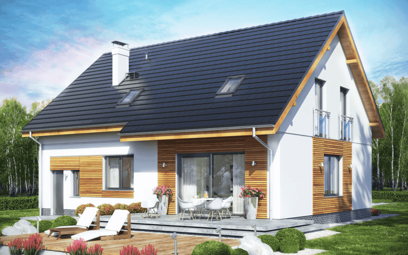 Wizualizacja domu jednorodzinnego Jaskółka 5 z garażem