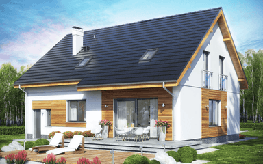 Wizualizacja domu jednorodzinnego Jaskółka 5 z garażem