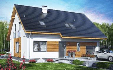 Wizualizacja domu jednorodzinnego Jaskółka 5 z garażem