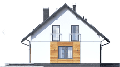 Elewacja prawa domu jednorodzinnego Jaskółka 5 z garażem XL