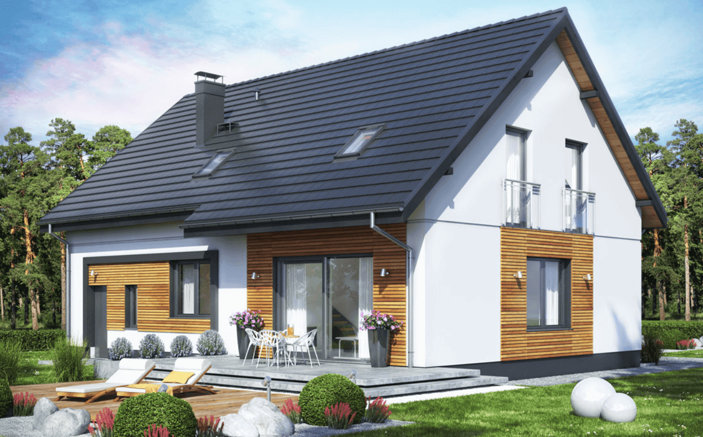 Wizualizacja domu jednorodzinnego Jaskółka 5 z garażem XL
