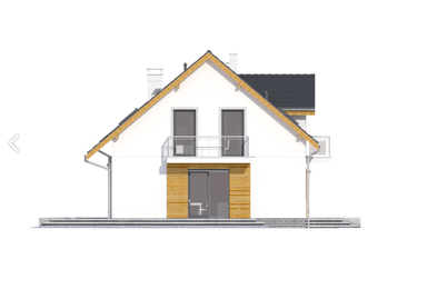 Elewacja lewa domu jednorodzinnego Jaskółka 6 z garażem 2 st.