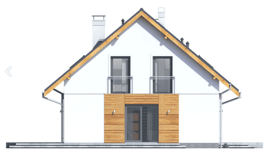 Elewacja lewa domu jednorodzinnego Jaskółka 7 z garażem 2 st.