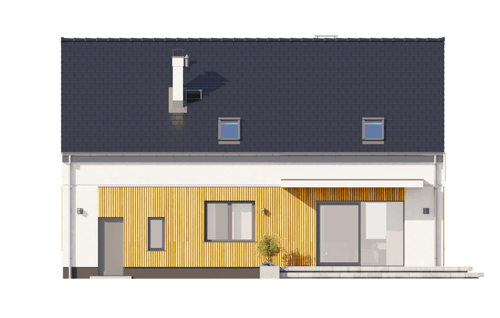 Elewacja tylna projekt domu Jaskółka 8