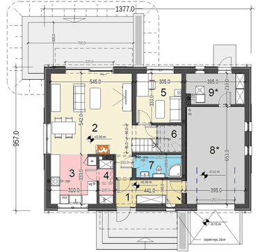 Projekt domu Jaskółka 8 rzut parteru