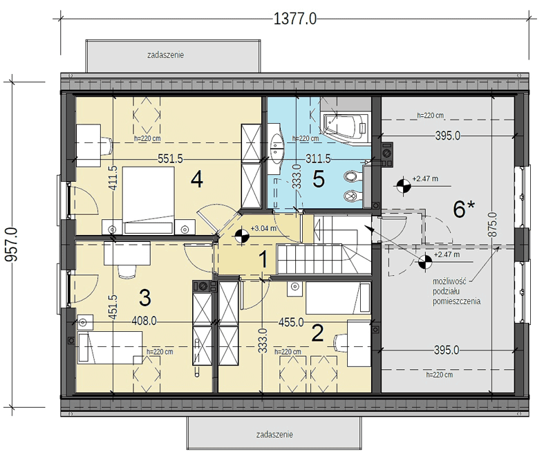 Projekt domu Jaskółka 8 rzut poddasza
