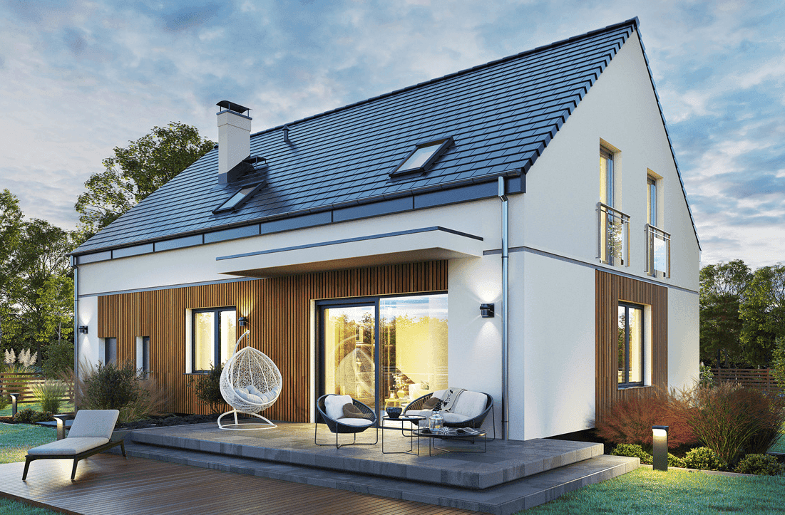 Projekt domu Jaskółka 8 wizualizacja ogród