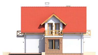 Elewacja boczna domu Baset 2 bez garażu