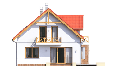 Elewacja ogrodowa domu Baset 2 bez garażu